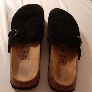 Betula by Birkenstock Black Suede Clogs Size 9